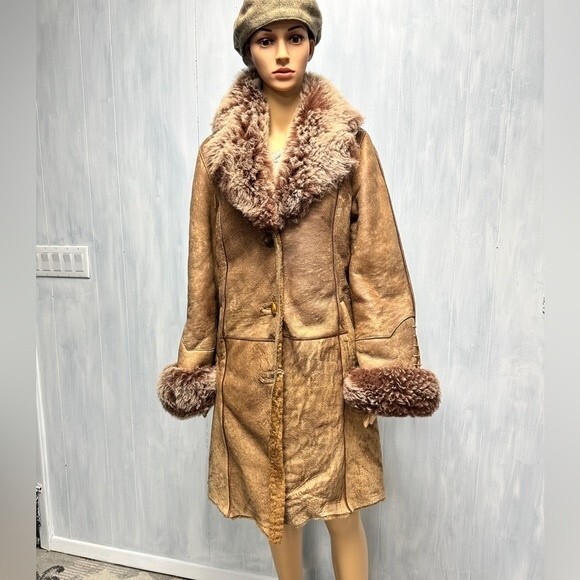 Vintage Bilgin’s High end Lambskin Leather Penny Lane Coat Medium M - Picture 5 of 16